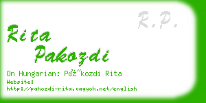 rita pakozdi business card